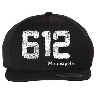Distressed 612 Area Code Minneapolis Minnesota Wool Snapback Cap