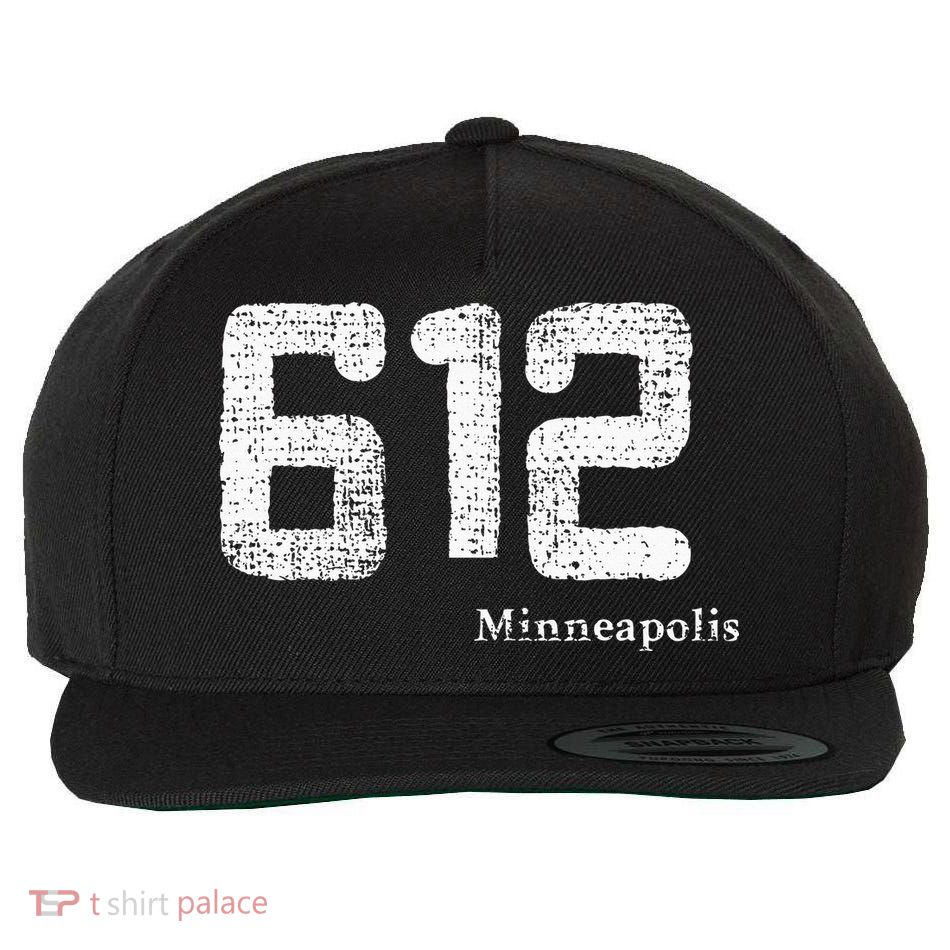 Distressed 612 Area Code Minneapolis Minnesota Wool Snapback Cap