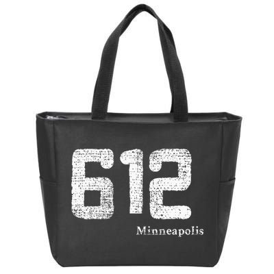 Distressed 612 Area Code Minneapolis Minnesota Zip Tote Bag