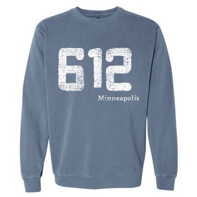 Distressed 612 Area Code Minneapolis Minnesota Garment-Dyed Sweatshirt