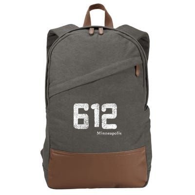 Distressed 612 Area Code Minneapolis Minnesota Cotton Canvas Backpack
