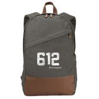 Distressed 612 Area Code Minneapolis Minnesota Cotton Canvas Backpack