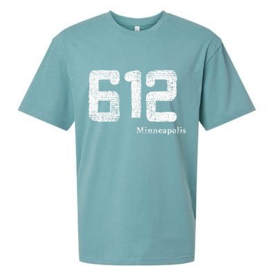 Distressed 612 Area Code Minneapolis Minnesota Sueded Cloud Jersey T-Shirt
