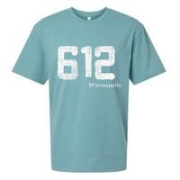 Distressed 612 Area Code Minneapolis Minnesota Sueded Cloud Jersey T-Shirt