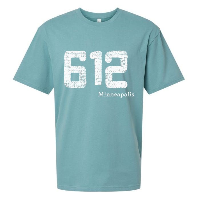 Distressed 612 Area Code Minneapolis Minnesota Sueded Cloud Jersey T-Shirt