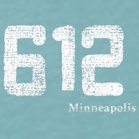 Distressed 612 Area Code Minneapolis Minnesota Sueded Cloud Jersey T-Shirt