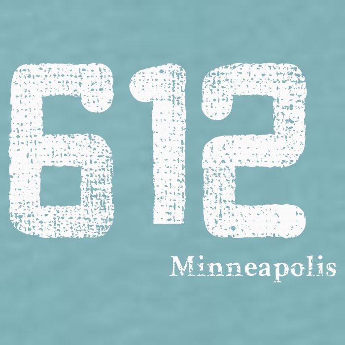 Distressed 612 Area Code Minneapolis Minnesota Sueded Cloud Jersey T-Shirt