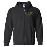 DDay 78th Anniversary WWII Memorial Vintage 1944 Full Zip Hoodie