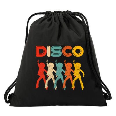 Disco 70s Disco Themed Vintage Retro Dancing Drawstring Bag