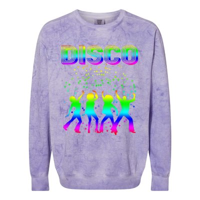 Disco 70s Disco Themed Vintage Retro Dancing Colorblast Crewneck Sweatshirt