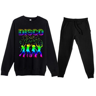 Disco 70s Disco Themed Vintage Retro Dancing Premium Crewneck Sweatsuit Set