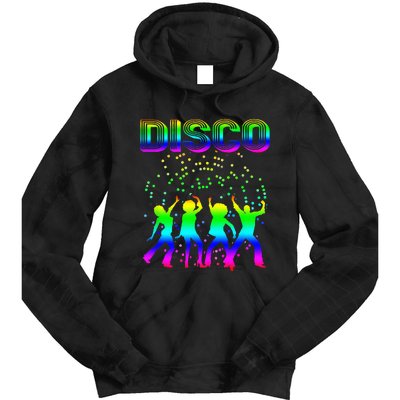 Disco 70s Disco Themed Vintage Retro Dancing Tie Dye Hoodie