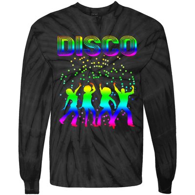 Disco 70s Disco Themed Vintage Retro Dancing Tie-Dye Long Sleeve Shirt