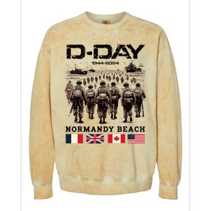 Dday 80th Anniversary Normandy Beach Landing Colorblast Crewneck Sweatshirt