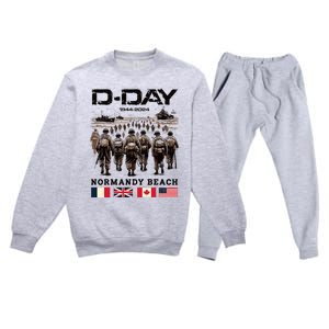 Dday 80th Anniversary Normandy Beach Landing Premium Crewneck Sweatsuit Set