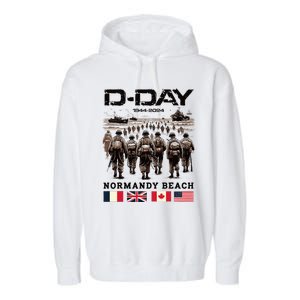 Dday 80th Anniversary Normandy Beach Landing Garment-Dyed Fleece Hoodie