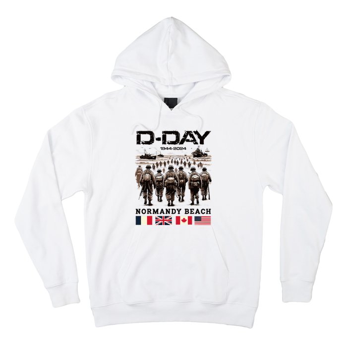 Dday 80th Anniversary Normandy Beach Landing Hoodie