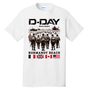 Dday 80th Anniversary Normandy Beach Landing Tall T-Shirt