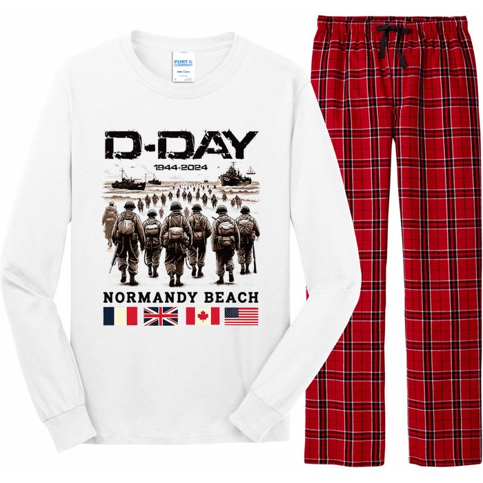 Dday 80th Anniversary Normandy Beach Landing Long Sleeve Pajama Set