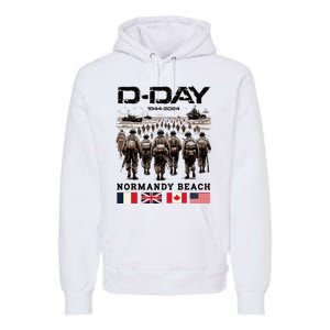 Dday 80th Anniversary Normandy Beach Landing Premium Hoodie