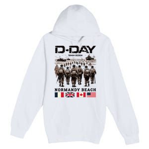 Dday 80th Anniversary Normandy Beach Landing Premium Pullover Hoodie