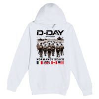 Dday 80th Anniversary Normandy Beach Landing Premium Pullover Hoodie