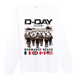 Dday 80th Anniversary Normandy Beach Landing Premium Crewneck Sweatshirt