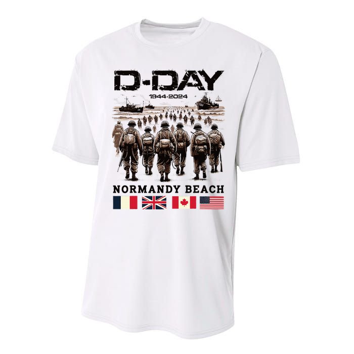 Dday 80th Anniversary Normandy Beach Landing Performance Sprint T-Shirt