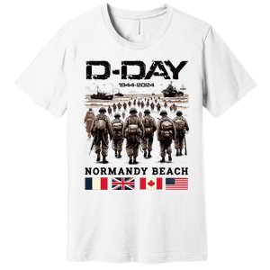 Dday 80th Anniversary Normandy Beach Landing Premium T-Shirt