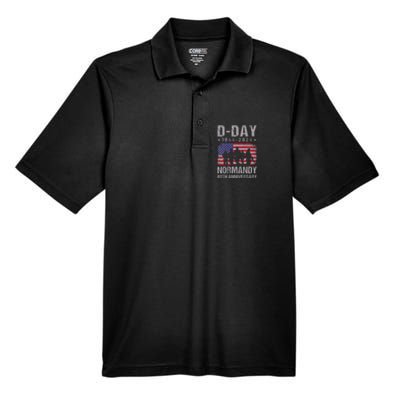 Dday 80th Anniversary 19442024 Normandy Us Flag D Day Men's Origin Performance Pique Polo