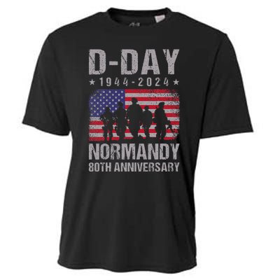 Dday 80th Anniversary 19442024 Normandy Us Flag D Day Cooling Performance Crew T-Shirt