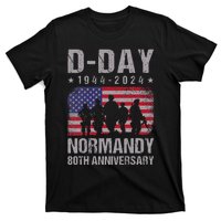 Dday 80th Anniversary 19442024 Normandy Us Flag D Day T-Shirt