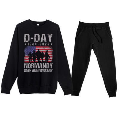 Dday 80th Anniversary 19442024 Normandy Us Flag D Day Premium Crewneck Sweatsuit Set