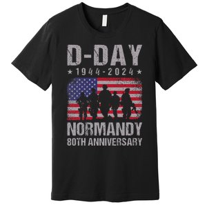 Dday 80th Anniversary 19442024 Normandy Us Flag D Day Premium T-Shirt