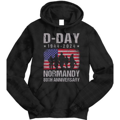 Dday 80th Anniversary 19442024 Normandy Us Flag D Day Tie Dye Hoodie