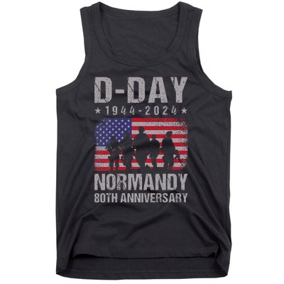 Dday 80th Anniversary 19442024 Normandy Us Flag D Day Tank Top