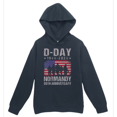 Dday 80th Anniversary 19442024 Normandy Us Flag D Day Urban Pullover Hoodie