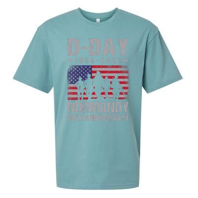 Dday 80th Anniversary 19442024 Normandy Us Flag D Day Sueded Cloud Jersey T-Shirt