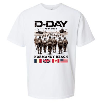 Dday 80th Anniversary Normandy Beach Landing History 1944 Sueded Cloud Jersey T-Shirt