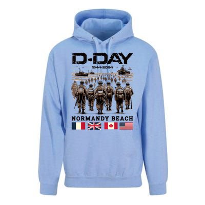 Dday 80th Anniversary Normandy Beach Landing History 1944 Unisex Surf Hoodie