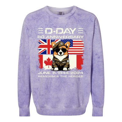 Dday 80th Anniversary Normandy Beachdog D Day Landing Colorblast Crewneck Sweatshirt