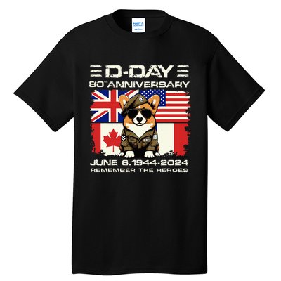 Dday 80th Anniversary Normandy Beachdog D Day Landing Tall T-Shirt