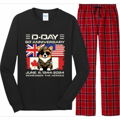 Dday 80th Anniversary Normandy Beachdog D Day Landing Long Sleeve Pajama Set