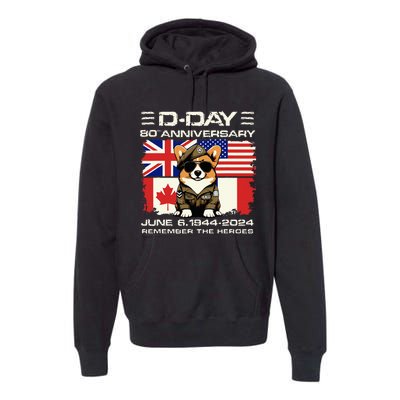 Dday 80th Anniversary Normandy Beachdog D Day Landing Premium Hoodie