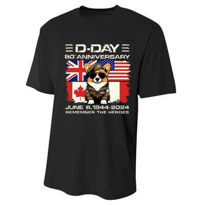 Dday 80th Anniversary Normandy Beachdog D Day Landing Performance Sprint T-Shirt