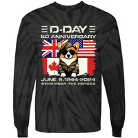 Dday 80th Anniversary Normandy Beachdog D Day Landing Tie-Dye Long Sleeve Shirt