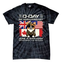 Dday 80th Anniversary Normandy Beachdog D Day Landing Tie-Dye T-Shirt