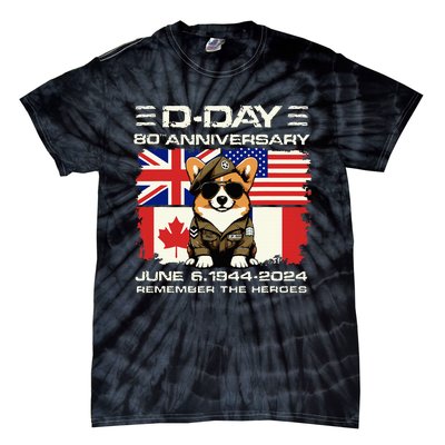 Dday 80th Anniversary Normandy Beachdog D Day Landing Tie-Dye T-Shirt