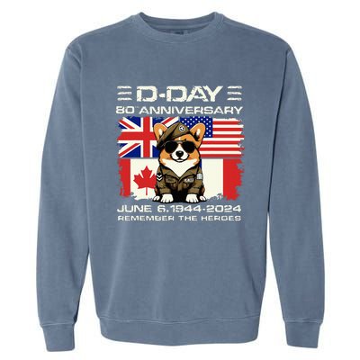 Dday 80th Anniversary Normandy Beachdog D Day Landing Garment-Dyed Sweatshirt