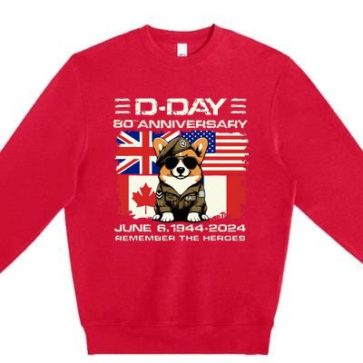 Dday 80th Anniversary Normandy Beachdog D Day Landing Premium Crewneck Sweatshirt